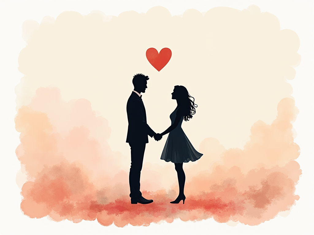 Valentine's Day couple exchanging gifts